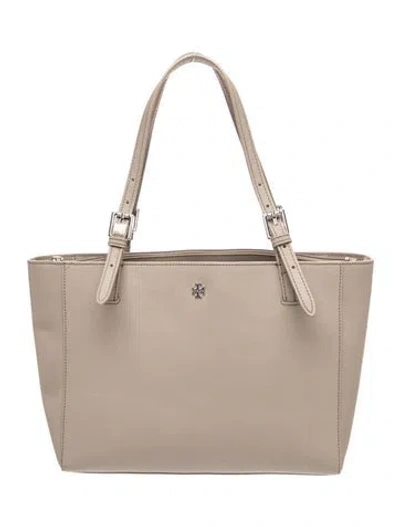 Pre-owned Tory Burch Saffiano Leather Tote In Neutrals