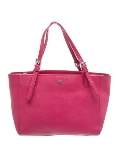 Pre-owned Tory Burch Saffiano Leather Tote In Red
