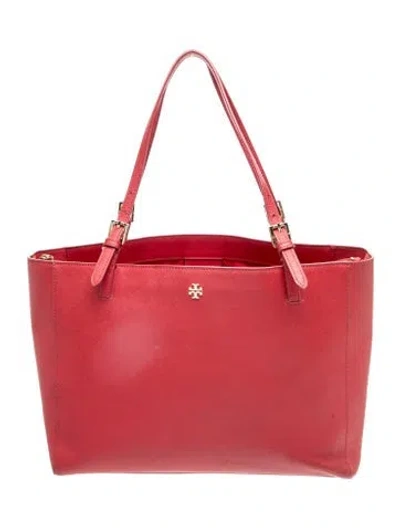 Pre-owned Tory Burch Saffiano Leather Tote In Red
