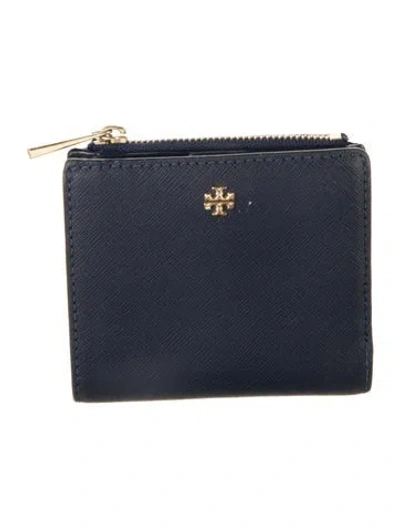 Pre-owned Tory Burch Saffiano Leather Wallet In Blue