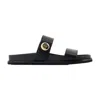 Tory Burch Black Leather Sandals In Black