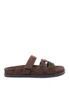 Tory Burch Dark Brown Ines Sport Slide Sandals In Brown