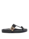 Tory Burch Leather Thong Sandals In Black