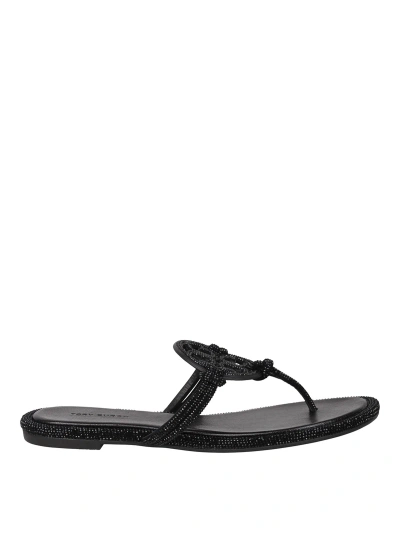Tory Burch Miller Pav Sandals With Decoration In Black