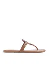 Tory Burch Woman Thong Sandal Sand Size 8 Goat Skin In Brown