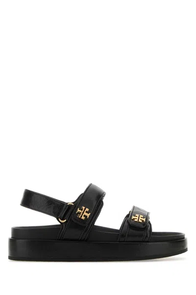 Tory Burch Kira Leather Slingback Sandals In Black