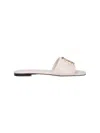 Tory Burch Eleanor Leather Flat Slides In Neutral