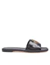 Tory Burch Eleanor Leather Slider Color Black