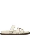 Tory Burch Ines Leather Triple-band Sport Mule Sandals In White
