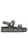 Tory Burch 35mm T Mono Kira Sport Jacquard Sandals