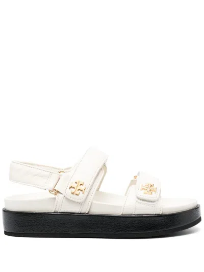 Tory Burch Black Slingback Sandals With Double Strap In White