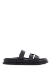 Tory Burch Sport Slide Leather Sandals In Black