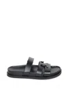 Tory Burch Sport Slide Leather Sandals In Black
