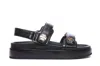 Tory Burch Kira Leather Dual-band Sport Sandals In Black