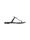 Tory Burch Black Leather Mini Miller Thong Slippers In Black