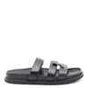 Tory Burch T Leather Sandals In Black