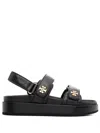 Tory Burch Kira Leather Slingback Sandals In Black