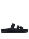 Tory Burch Ines Sport Suede Slides In Blue