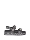 Tory Burch Kira Sports Monogram Slingback Flat Sandals In Multi