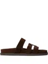 Tory Burch Chocolate Suede Ines Slippers In Brown