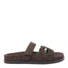 Tory Burch Chocolate Suede Ines Slippers In Brown