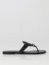 Tory Burch Woman Thong Sandal Black Size 6 Soft Leather In Black