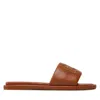 Tory Burch Brown Slip On Sandals In Miele Bourbon / Gold
