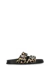 Tory Burch Round Toe Double Strap Animal Print Sandals In Multi