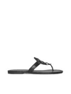 Tory Burch Miller Pave Logo Thong Sandals In Perfect Black