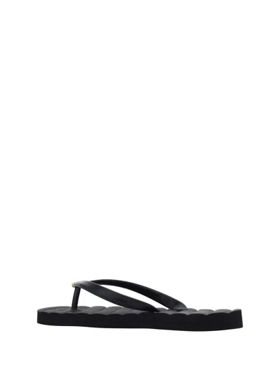 Tory Burch Flat Sandals  Woman Color Black In Perfect Black/gold
