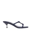 Tory Burch Pave Geo Bombe Low Heel Sandals For Women In Perfect Navy