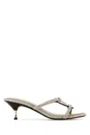 Tory Burch Embellished Leather Miller Sabot In Silver