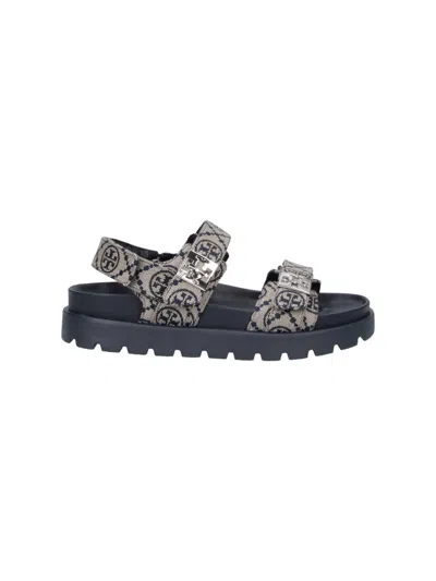Tory Burch Sandals "t Monogram" In Blue