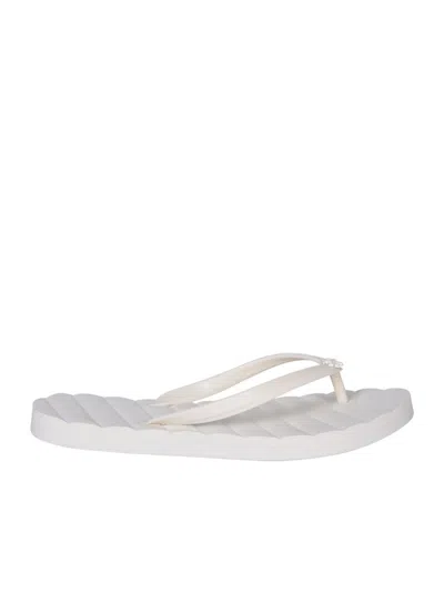 Tory Burch Kira Padded Thong Sandals In White