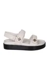 Tory Burch Open Toe White Sandals With Adjustable Strap In White