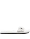 Tory Burch Logo-plaque Sandals In White