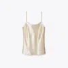 Tory Burch Satin Camisole In French Cream