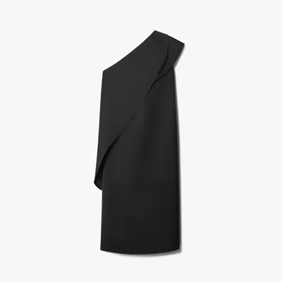 Tory Burch Satin Cape Dress In Black