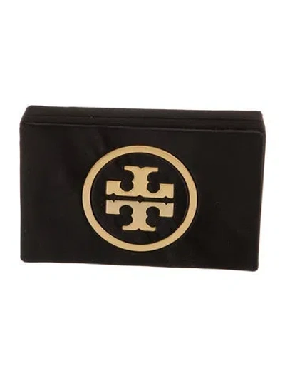 Pre-owned Tory Burch Satin Clutch In Black