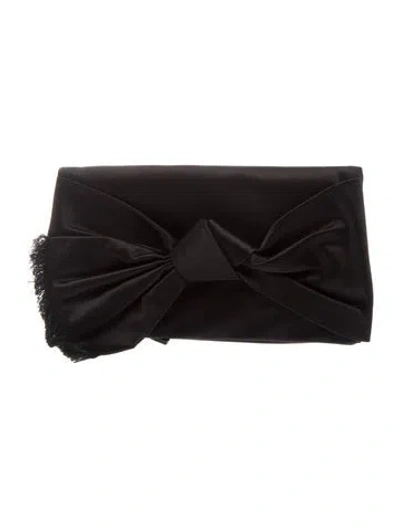Pre-owned Tory Burch Satin Clutch In Black