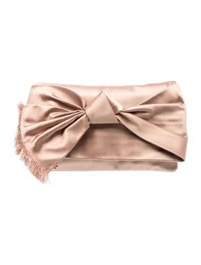 Pre-owned Tory Burch Satin Clutch In Neutral