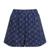 Tory Burch Printed Camp Beach Shorts In Blue
