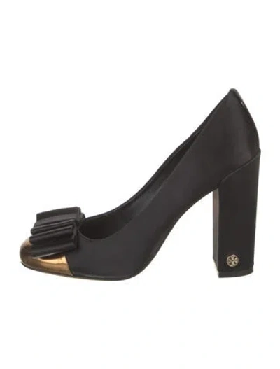 Pre-owned Tory Burch Satin Pumps In Black