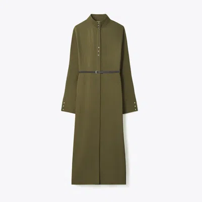 Tory Burch Satin Shirtdress In Green
