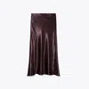 Tory Burch Satin Skirt In Dark Garnet