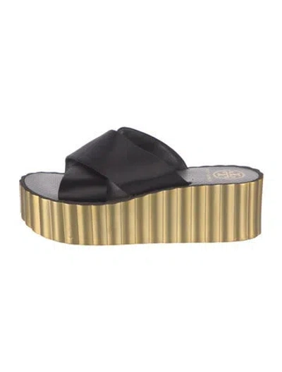 Pre-owned Tory Burch Satin Slides In Multi