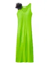Tory Burch Satin Slip Dress In Green