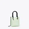 Tory Burch Satin Snake Handle Mini Tote In Mint