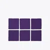 Tory Burch Scalloped Cocktail Linen Napkin, Set Of 6 In Dark Purple