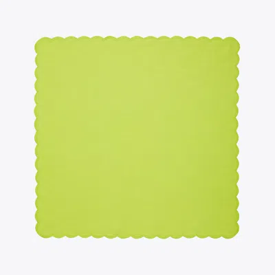 Tory Burch Scalloped Dinner Linen Napkin, Set Of 6 In Lime